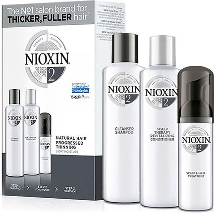 Nioxin Trial Kit Systeem 2 - Normale shampoo vrouwen - Voor Beschadigd haar/Droog haar/Gevoelige hoofdhuid - 2 x 150 ml, 1 x 40 ml - Normale shampoo vrouwen - Voor Beschadigd haar/Droog haar/Gevoelige hoofdhuid