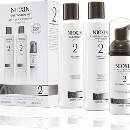 Nioxin Trial Kit Systeem 2 - Normale shampoo vrouwen - Voor Beschadigd haar/Droog haar/Gevoelige hoofdhuid - 2 x 150 ml, 1 x 40 ml - Normale shampoo vrouwen - Voor Beschadigd haar/Droog haar/Gevoelige hoofdhuid