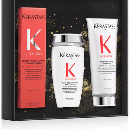 Kérastase Première Geschenkset - Shampoo 250ml & Conditioner 200ml & Pre-Shampoo 250ml - Voor Overbewerkt & Beschadigd Dik Haar