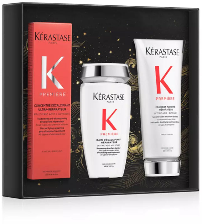 Kérastase Première Geschenkset - Shampoo 250ml & Conditioner 200ml & Pre-Shampoo 250ml - Voor Overbewerkt & Beschadigd Dik Haar