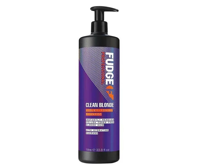 Fudge Clean Blonde zilvershampoo met pomp - 1000 ml