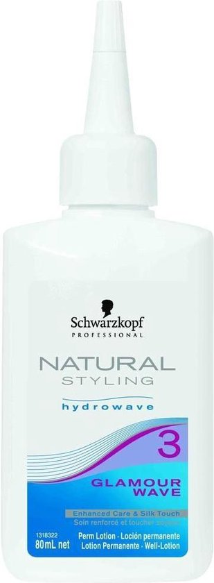 Schwarzkopf Natural Styling Glamour Wave Hydrowave 3 - 80 ml - Permanentvloeistof - Haarverf