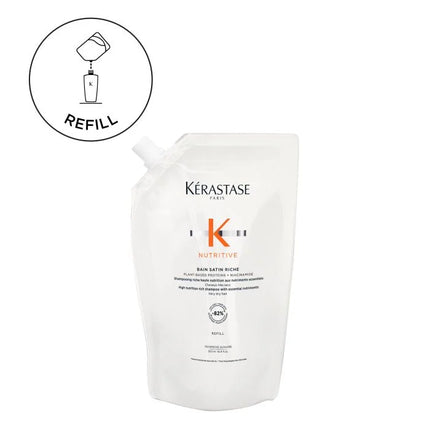 Kérastase Nutritive - Bain Satin Riche Shampoo Refill - Sterk voedende shampoo met essentiële verzorgende voedingsstoffen - Voor zeer droog haar - Navulling 500 ml