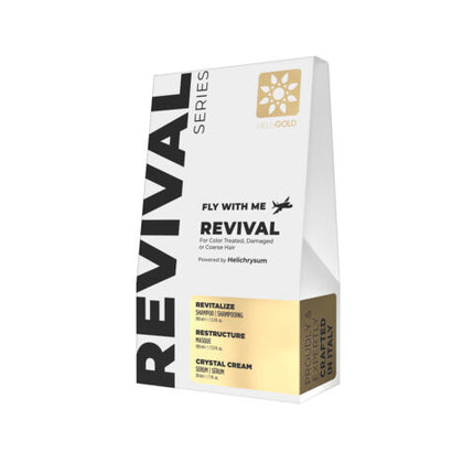 Heli's Gold Revival series Fly with me kit voor gekleurd beschadigd haar Travel set