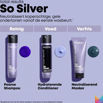 Matrix Total Results So Silver Shampoo – Reinigt en neutraliseert blond, grijs en wit haar – 300 ml