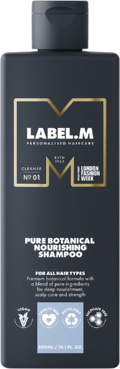 Label.M Pure Botanical Natural Nourishing Shampoo - 300 ml- Normale shampoo - Voor Alle haartypes -
