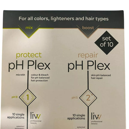 pH Plex Steps 1&2 Protect & Repair Hair Care Treatment 10x15ml No.2-10x7ml No.1
