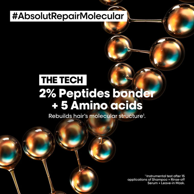 L'Oréal Professionnel Absolut Repair Molecular Shampoo – Professionele shampoo voor beschadigd haar – 300 ml