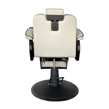 Luxe Retro Kappersstoel - Herenstoel - Barberstoel - Beige met Verstelbare Functies