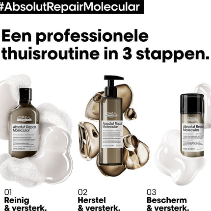 L'Oréal Professionnel Absolut Repair Molecular Shampoo – Professionele shampoo voor beschadigd haar – 300 ml