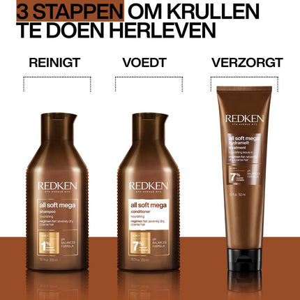 Redken All Soft Mega Curls Shampoo – Voedende shampoo voor krullen en kroeshaar – 300 ml