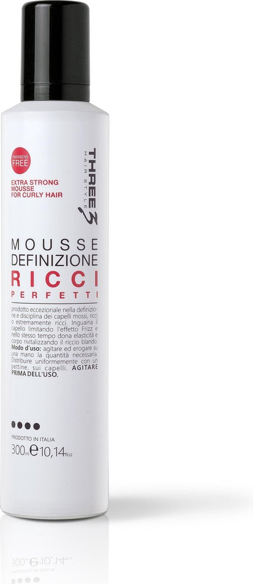 Three Hairstyle Mousse Ricci 300ml - Voor gekruld haar