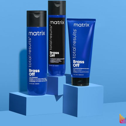 Matrix Total Results Brass Off Shampoo – Neutraliseert warme ondertonen in bruin haar – 300 ml
