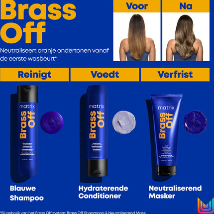 Matrix Total Results Brass Off Mask – Neutraliseert warme, gele en oranje ondertonen – 200 ml