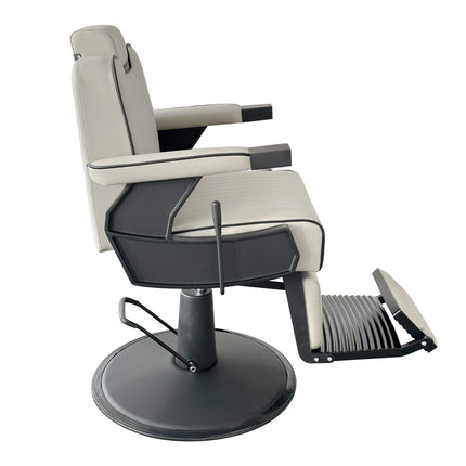 Luxe Retro Kappersstoel - Herenstoel - Barberstoel - Beige met Verstelbare Functies