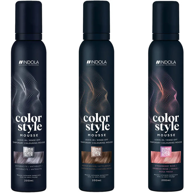 Indola Color Style Mousse zilver lavendel - Haarmousse - 200 ml