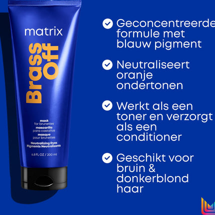 Matrix Total Results Brass Off Mask – Neutraliseert warme, gele en oranje ondertonen – 200 ml