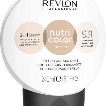 Permanente kleurcrème Revlon Nutri Color 3 in 1 931 - Light Beige (100 ml)