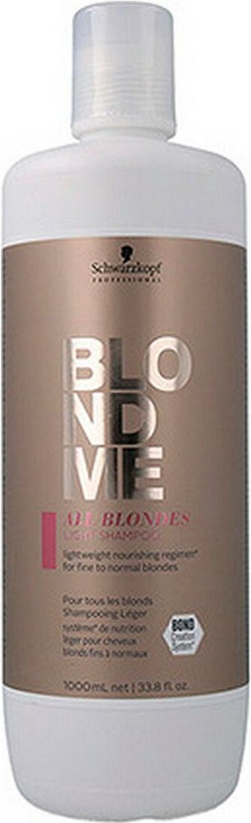 Schwarskopf BlondMe All Blondes Light Shampoo 1000ml - Normale shampoo vrouwen - Voor Alle haartypes