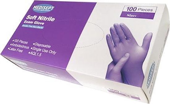 Nitril Handschoenen (Medisept) - M - 100 stuks - voor Manicure / Pedicure / Tattoo