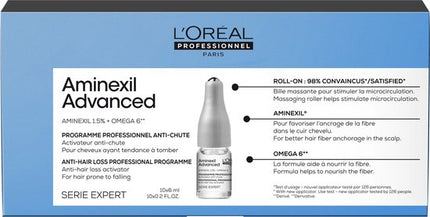 L’Oréal Professionnel Aminexil Advanced Anti-haaruitval activatie programma - Voor haar met neiging tot uitvallen - 10 x 6 ml.