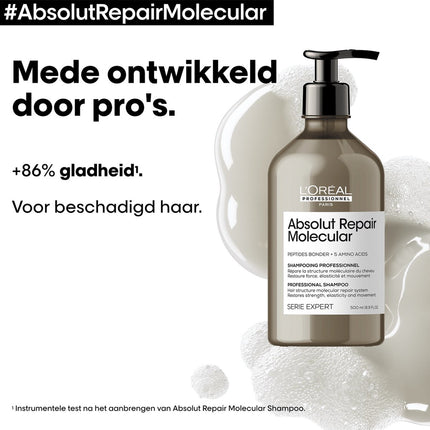L’Oréal Professionnel - Absolut Repair Molecular - Shampoo voor beschadigd- of onhandelbaar haar - 500 ml