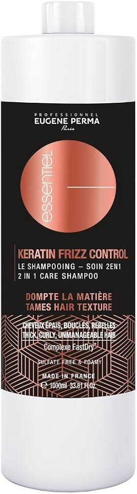 Eugene Perma - Keratin Frizz Control - 2 in 1 Shampoo - Voor Dik Krullend Haar - 1L
