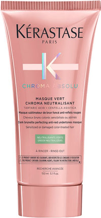 Kérastase Chroma Absolu Masque Vert Chroma Neutralisant - Perfectionerend anti-rood masker voor donkerbruin, gekleurd haar - 150ML