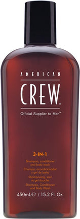 American Crew 3-in-1 Shampoo, Conditioner en Body Wash - 450ml