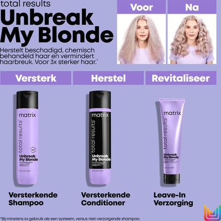 Matrix Unbreak My Blonde Shampoo – Milde reiniging voor ontkleurd, gevoelig haar – 300 ml