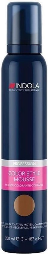 Indola Color Style Mousse Medium Brown - Haarmousse - 200 ml