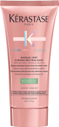 Kérastase Chroma Absolu Masque Vert Chroma Neutralisant - Perfectionerend anti-rood masker voor donkerbruin, gekleurd haar - 150ML