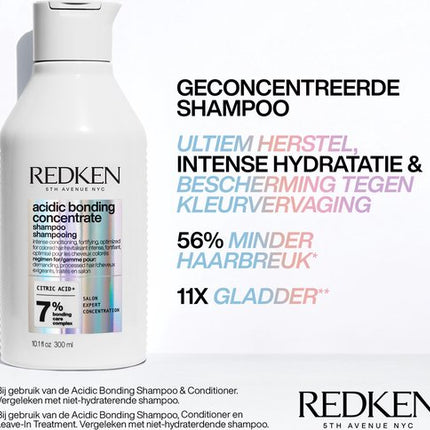 Redken Acidic Bonding Concentrate Shampoo – Versterkt en herstelt chemisch beschadigd haar – 300 ml