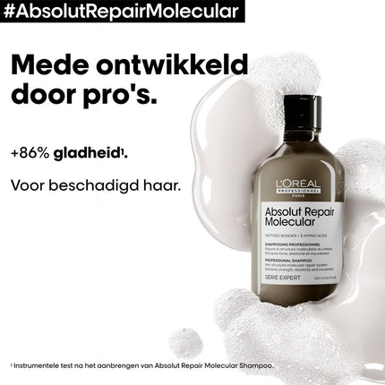 L'Oréal Professionnel Absolut Repair Molecular Shampoo – Professionele shampoo voor beschadigd haar – 300 ml