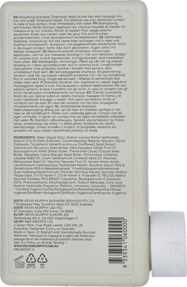 Kevin Murphy Smooth Again Wash Shampoo-250 ml - Normale shampoo vrouwen - Voor Alle haartypes