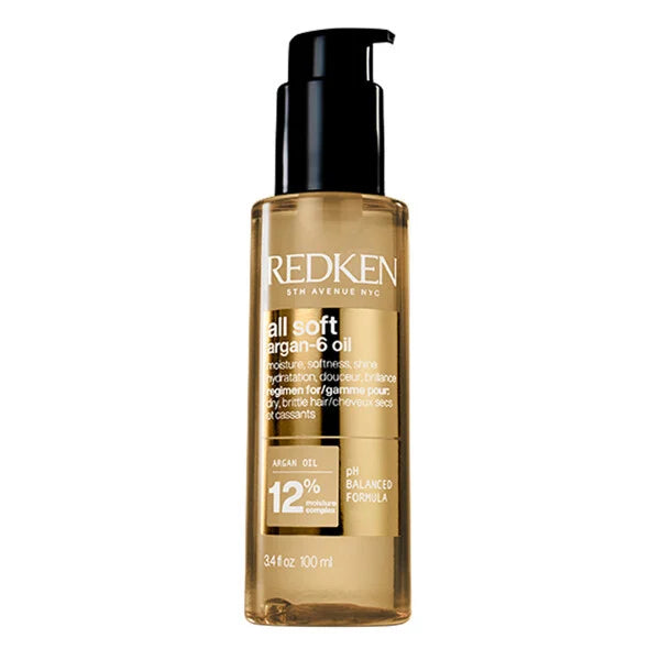Redken - All Soft Argan-6 Oil Leave-in Haarolie - Voor droog en broos haar - Hydrateert intens, versterkt en geeft glans - 100ml