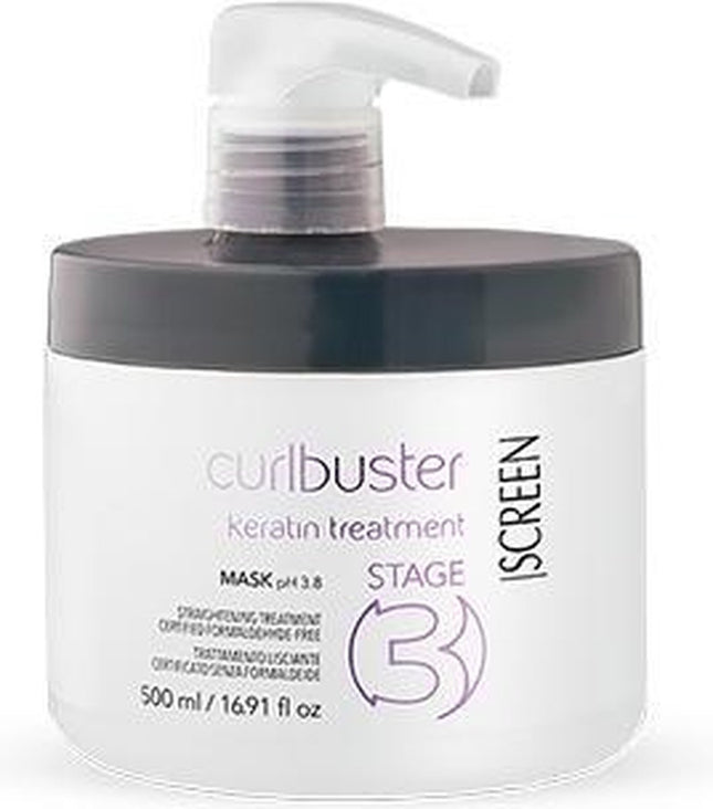 Screen Curlbuster Keratin Treatment Stage 3 Mask - Masker voor het gladmaken van maskers, 500 ml.