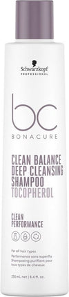 Schwarzkopf Bonacure Clean Balance Deep Cleansing Shampoo 250ml - Normale shampoo vrouwen - Voor Alle haartypes