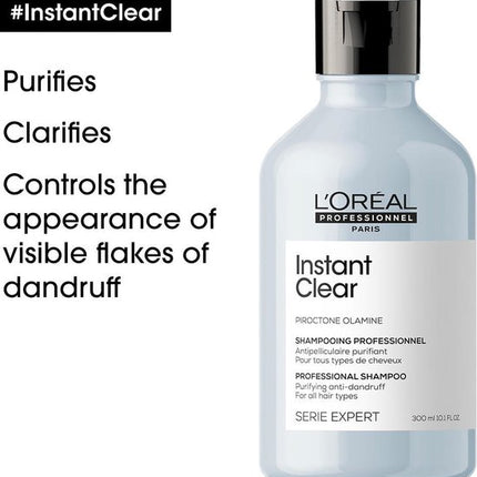 L'Oréal Professionnel Serie Expert Instant Clear Pure Shampoo 300 ml - Anti-roos vrouwen - Voor Beschadigd haar/Fijn en slap haar