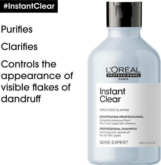 L'Oréal Professionnel Serie Expert Instant Clear Pure Shampoo 300 ml - Anti-roos vrouwen - Voor Beschadigd haar/Fijn en slap haar