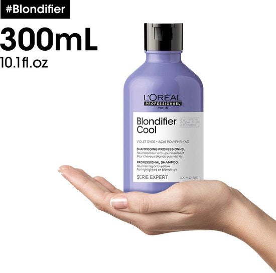 L'Oréal Professionnel Serie Expert Blondifier Cool Shampoo 300 ml - Zilvershampoo vrouwen - Voor