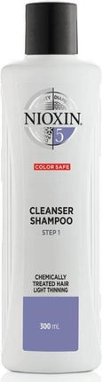 Nioxin System 5 Cleanser 300ml - Normale shampoo vrouwen - Voor Beschadigd haar/Droog haar/Gekleurd haar