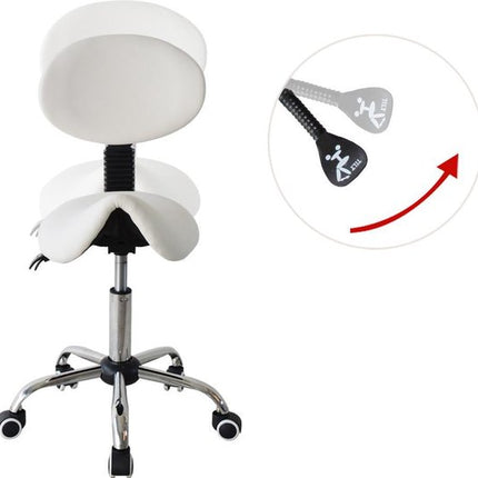 Zadelkruk ergonomisch rugleuning kantelbaar - kapperskruk - tabouret - hoogte verstelbaar