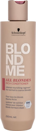 Schwarzkopf BlondMe All Blondes Rich Conditioner 250 ML - vrouwen - Voor - Conditioner voor ieder haartype