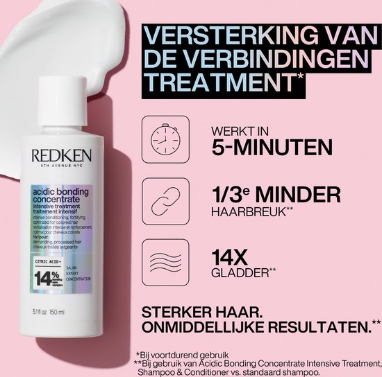 Redken Acidic Bonding Concentrate Pre-Treatment Masker – Versterkt en herstelt beschadigd haar – 150ml