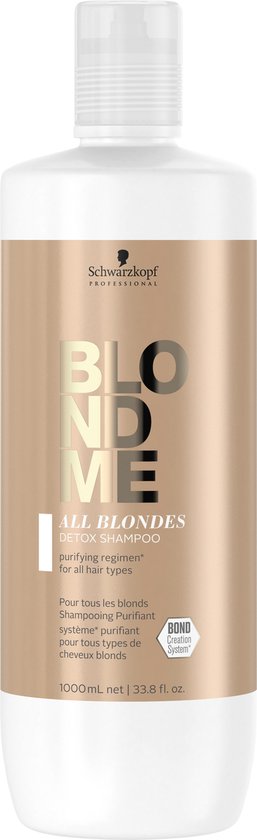 Schwarzkopf BlondMe All Blondes Detox Shampoo 1000ml - vrouwen - Voor