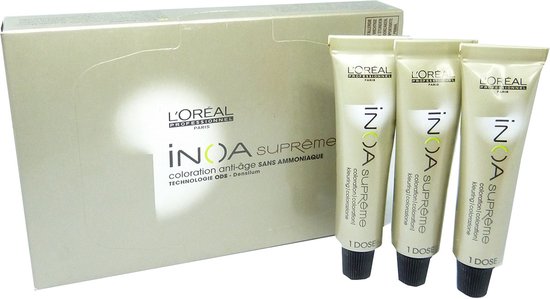 Loreal INOA Supreme Anti Age Coloration Permanente Crème Haarkleur 3x16g - 05,14 Würzige Haselnuss / Spicy Hazelnut