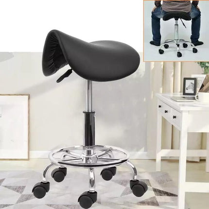 Kapperskruk- Salon kruk- Ergonomische Zadelkruk - Verstelbare kruk- Krukje- Zadelkruk-Tattoo kruk- Zwarte kruk- Verrijdbare kruk-Kruk op wielen