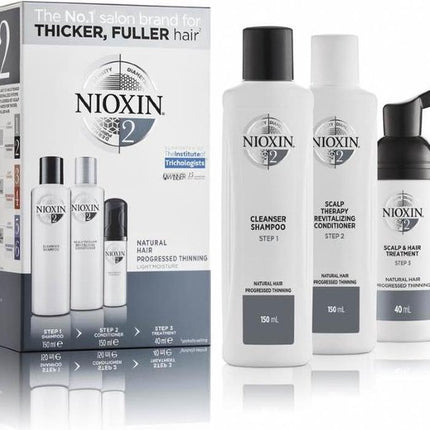 Nioxin Trial Kit Systeem 2 - Normale shampoo vrouwen - Voor Beschadigd haar/Droog haar/Gevoelige hoofdhuid - 2 x 150 ml, 1 x 40 ml - Normale shampoo vrouwen - Voor Beschadigd haar/Droog haar/Gevoelige hoofdhuid