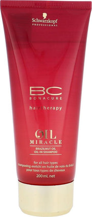 Schwarzkopf Bonacure Oil Miracle Brazilnut Shampoo 200ml -  vrouwen - Voor Beschadigd haar/Droog haar/Verzwakt en breekbaar haar